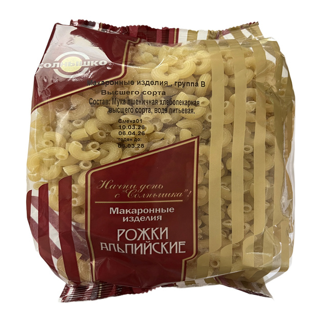Макаронные Изделия Солнышко Рожки Альпийские Группа В 400г