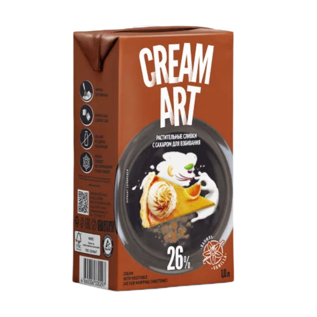 Крем на Растительных Маслах Cream Art Аромат Пломбира 26% 1л