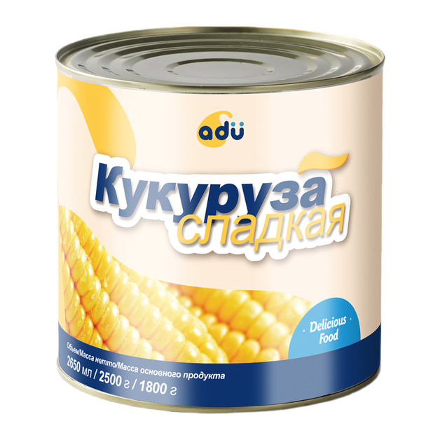 Кукуруза Сладкая Adu Китай 2,65л Сухой Вес 1,8кг