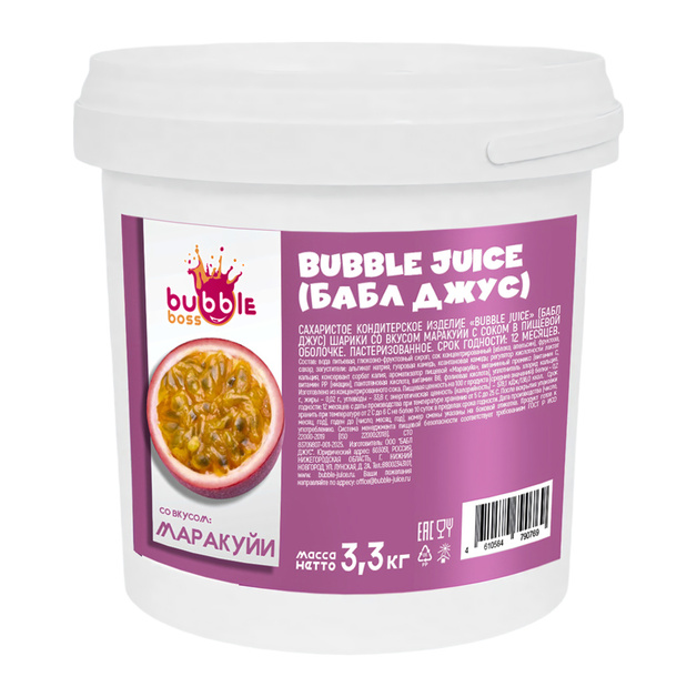 Джус Бабл Bubble Boss со Вкусом Маракуйи 3,3кг