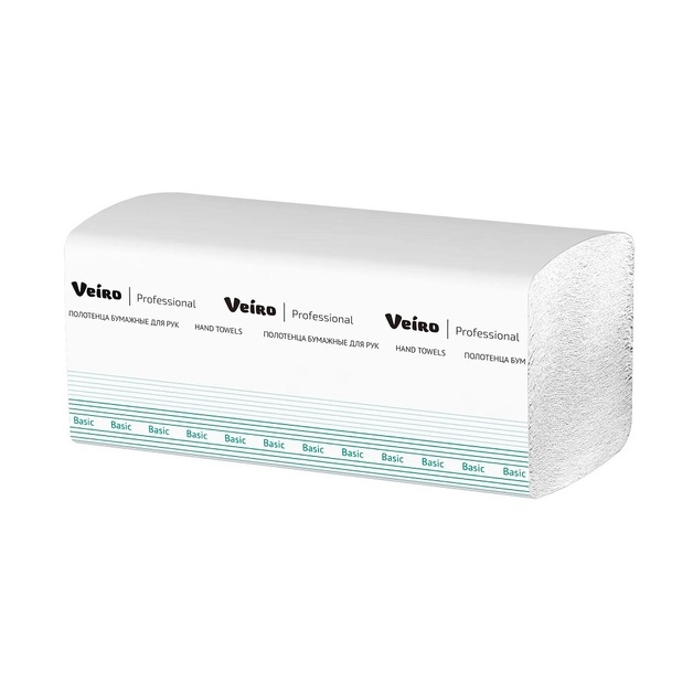 Бумажные Полотенца Veiro для Рук 210*216см 1 Слой 250 Листов
