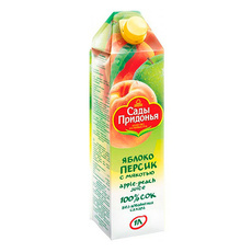 Сок «Сады Придонья» яблоко-персик с мякотью - 1 л