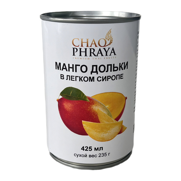 Манго Chao Phraya Дольки в Сиропе Таиланд 425мл Сухой Вес 235г ж/б