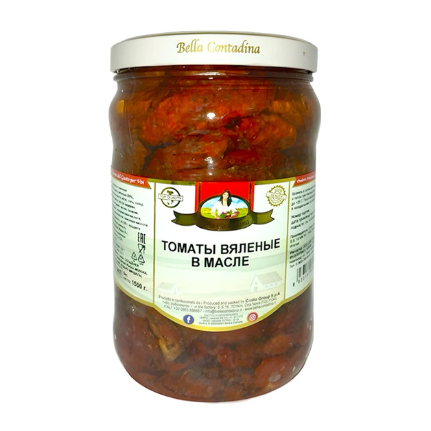 Томаты Bella Contadina Вяленые в Масле 1,7л Сухой Вес 950г