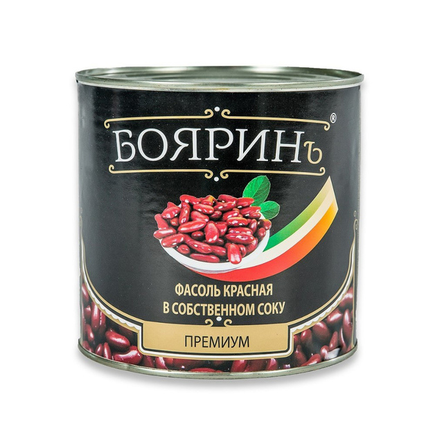 Фасоль Красная Бояринъ в Собственном Соку Китай 2,65л Сухой Вес 1,5кг
