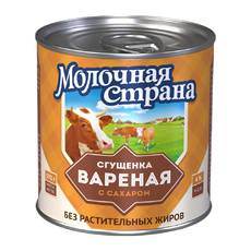 Сгущенка Вареная Молочная Страна БЗМЖ 4% 370г ж/б