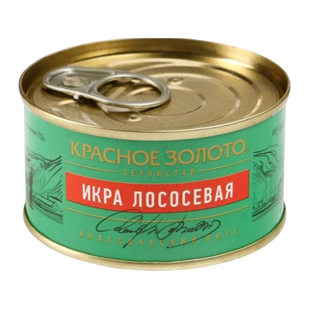 Икра Лососевая Горбуши Красное Золото Зернистая 140г ж/б