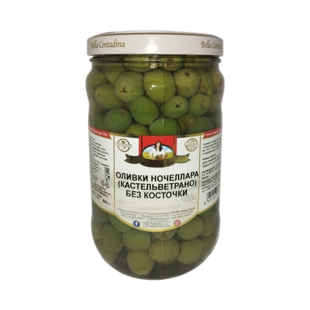 Оливки Ночеллара Bella Contadina без Косточки 1,7л Сух. Вес 800г