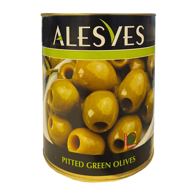 Оливки Alesves без Косточки Зеленые 3,1кг Сухой Вес 1,4кг ж/б