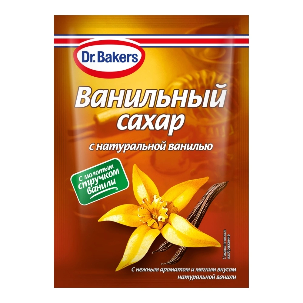 Купить Сахар Dr. Bakers с Натуральной Ванилью 15г с доставкой в Москве