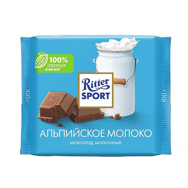 Шоколад Ritter Sport Молочный с Альпийским Молоком 100г