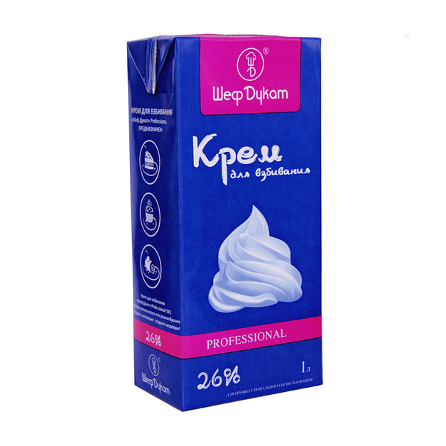 Крем для Взбивания Шеф Дукат Professional 26% 1л