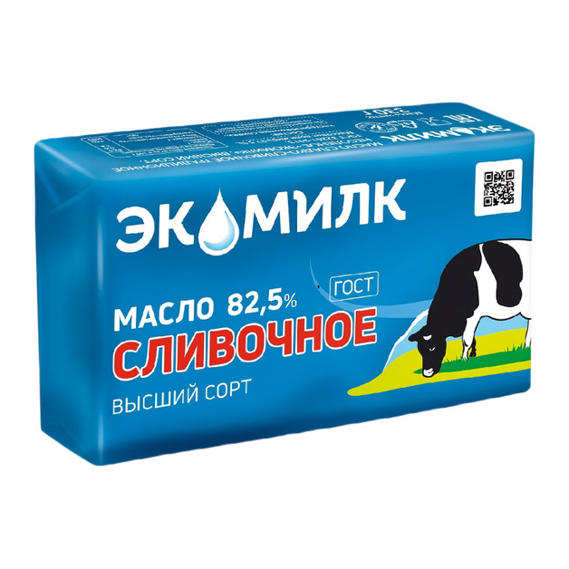 Масло Сливочное Экомилк Высший Сорт 82,5% 330г