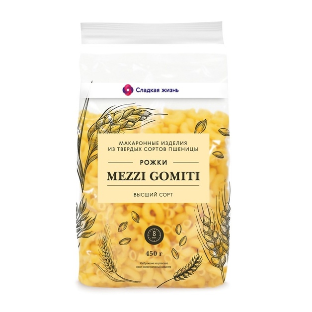 Макаронные Изделия Рожки 450г Сладкая Жизнь