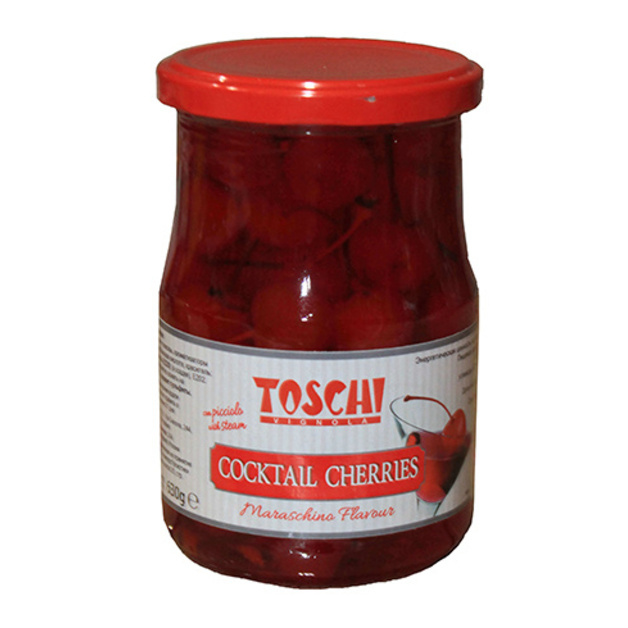 Вишня коктейльная красная с черенком Toschi (сух.вес 310 гр) 0,630 кг