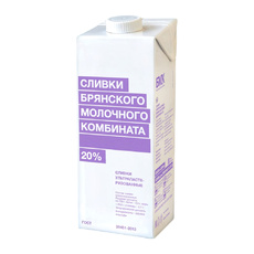 Сливки БМК Ультрапастеризованные 20% 1л
