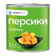 Персики Smart Chef Кубики в Сиропе 3,1л Сухой Вес 1,8кг*