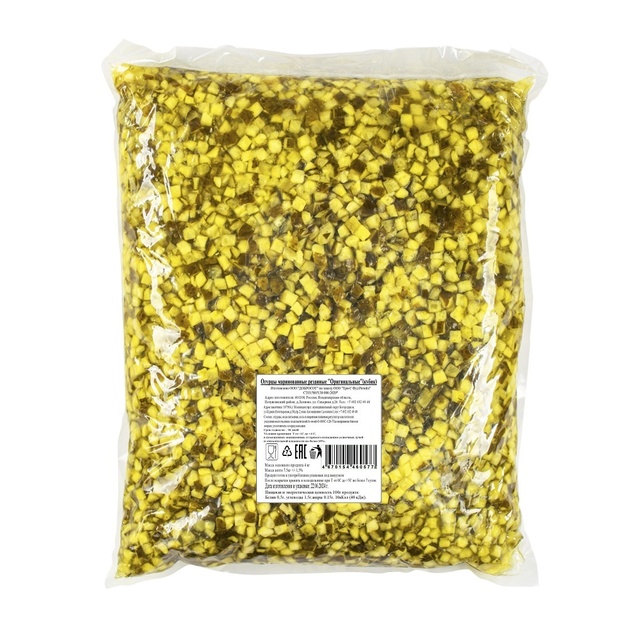 Огурцы Маринованные Кубики 7,5кг Сух. Вес 4кг