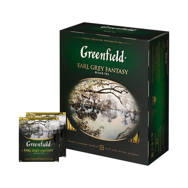 Чай черный цейлонский с бергамотом Earl Grey Fantasy «Greenfield» - 100 пак*2 г