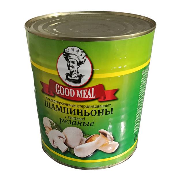 Шампиньоны Good Meal с Вешенкой Резаные 3,1л Сухой Вес 1,8кг ж/б