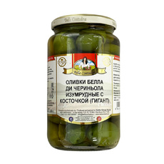 Оливки Белла Ди Чериньола Изумрудные с Косточкой 580мл Сух. Вес 330г