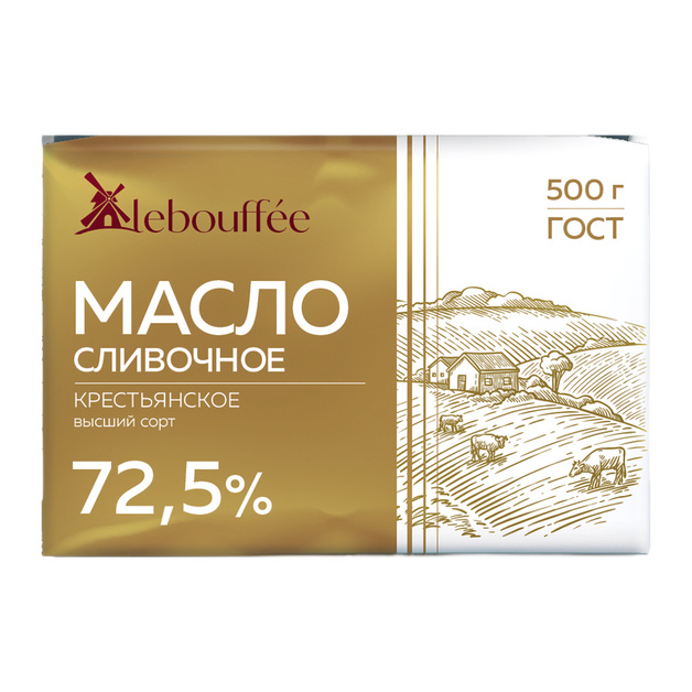 Масло Сливочное Lebouffee Крестьянское 72,5% 180г