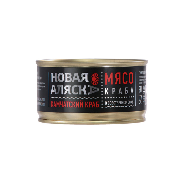 Краб Камчатский Новая Аляска в Собственном Соку 210г ж/б