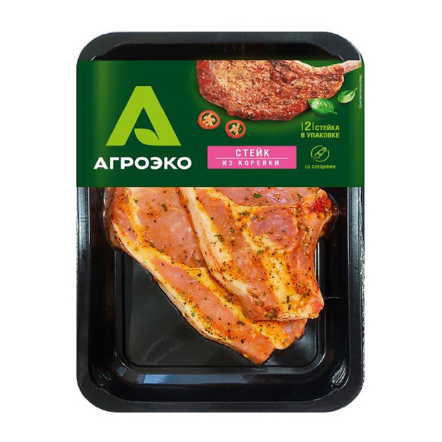 Стейк Свиной Агроэко из Корейки со Специями Охлажденный 400г
