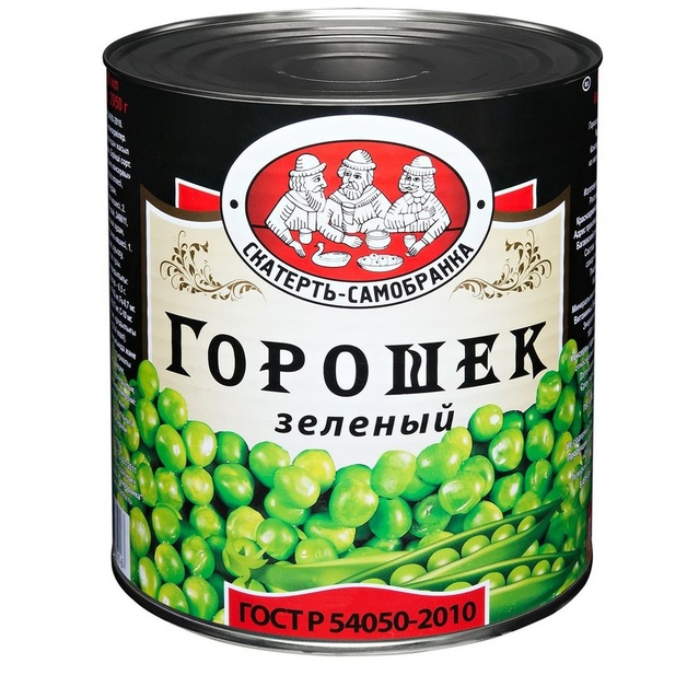 Горошек зелёный отборный «Скатерть-Самобранка» - 3,1 кг