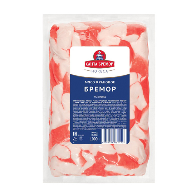 Крабовое Мясо Санта Бремор Сочное Замороженное 1кг