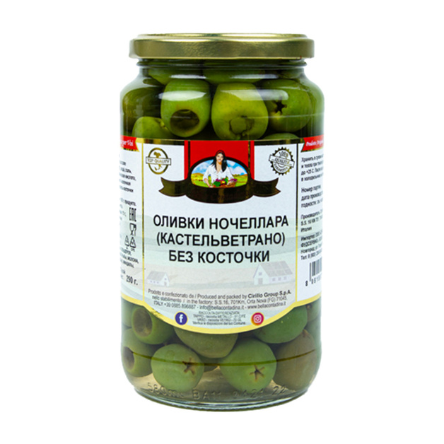 Оливки Ночеллара без Косточки Bella Contadina 580мл Сух. Вес 290г