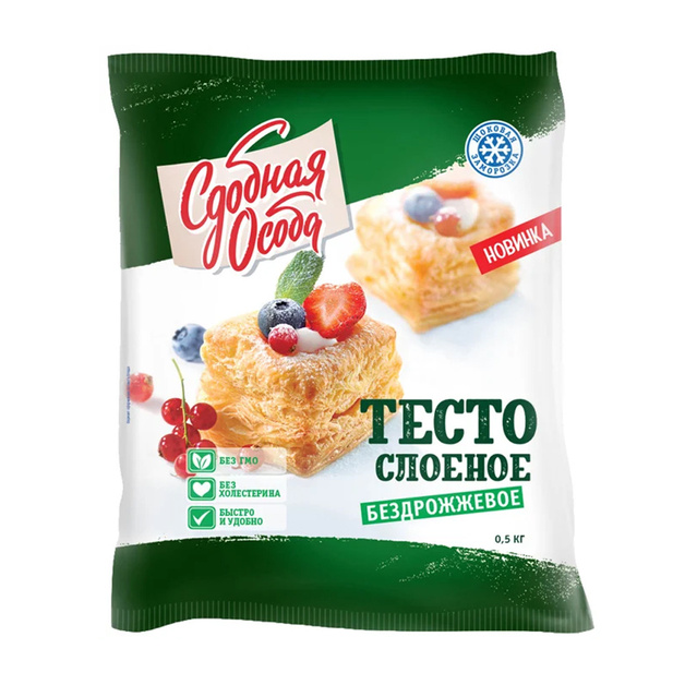 Тесто Сдобная Особа Слоеное Бездрожжевое 500г