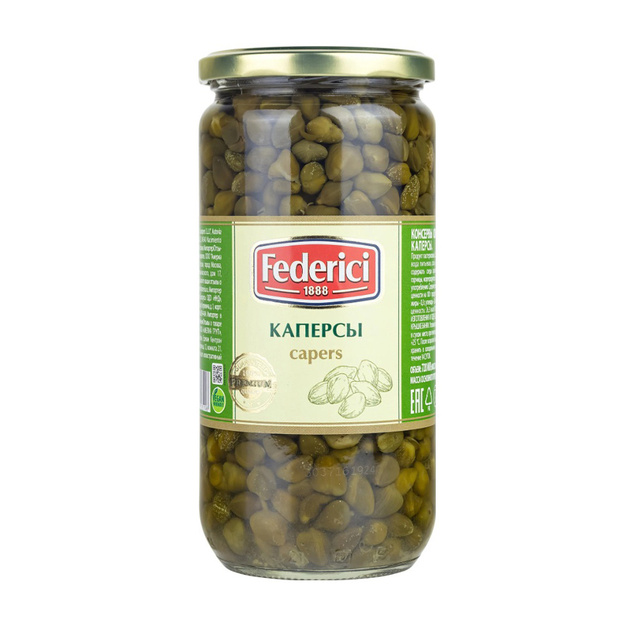 Каперсы Federici 700г Сухой Вес 435г Стекло