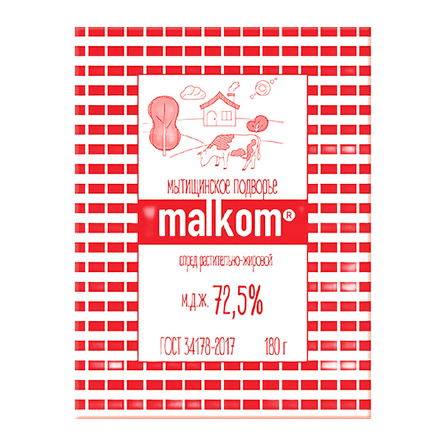 Спред Растительно-Жировой Malkom 72,5% 180г