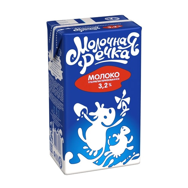 Молоко Молочная Речка Ультрапастеризованное ГОСТ 3,2% 973мл