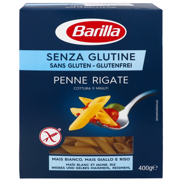 Barilla penne. Барилла макароны Penne Rigate без глютена 400гр. Пенне ригате Барилла без глютена. Пенне ригате без глютена Barilla 400 гр.. Макароны пенне ригате 400гр без глютена.