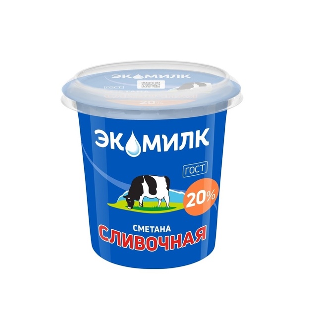 Сметана Экомилк Сливочная 20% 300г