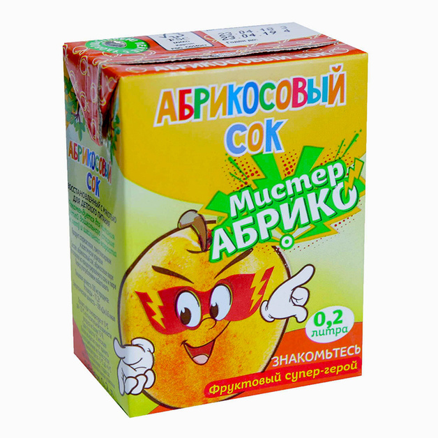 Сок Абрикосовый для детского питания «Мистер АБРИКО» - 0,2 л