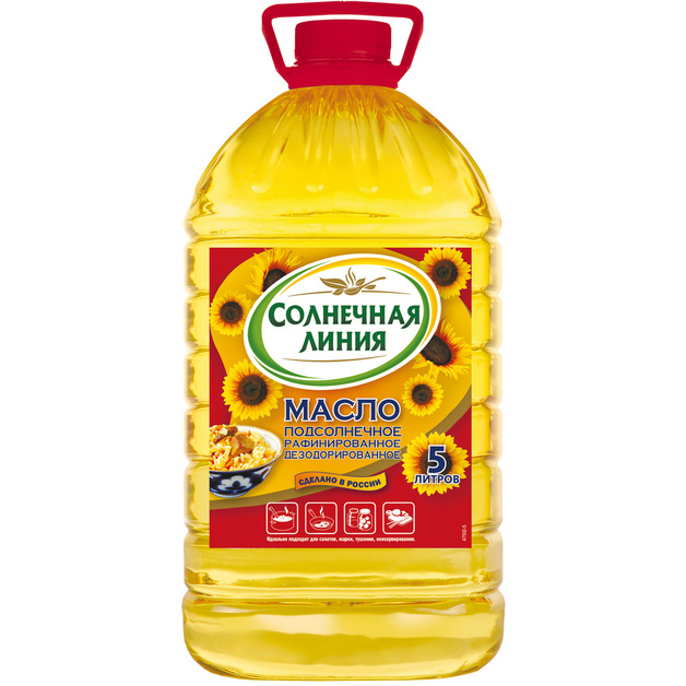 Масло Солнечная линия подсолнечное раф 5л