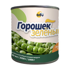 Горошек Зеленый Adu Китай 3,1мл Сухой Вес 1,8кг ж/б