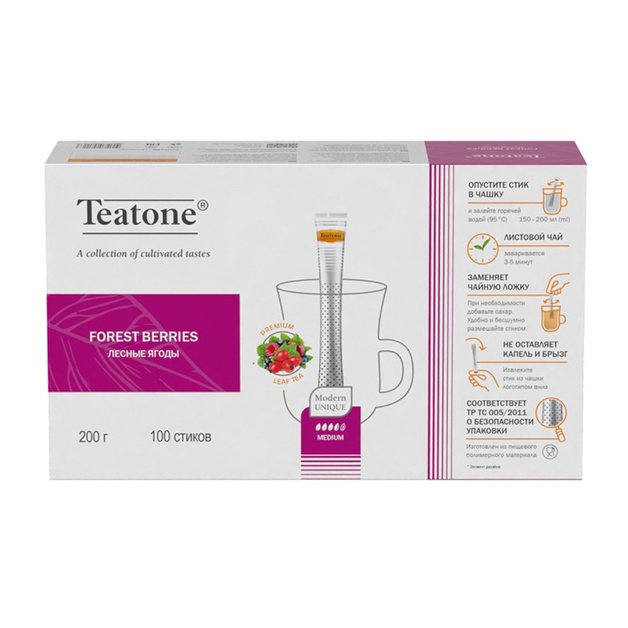 Напиток Чайный Teatone Лесные Ягоды 100шт*1,8г