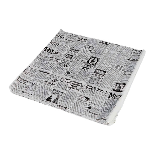 Обертка для Гамбургера Парафин Газета Черная 390*390мм 1000шт