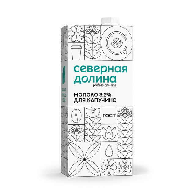 Молоко Северная Долина для Капучино 3,2% 950г