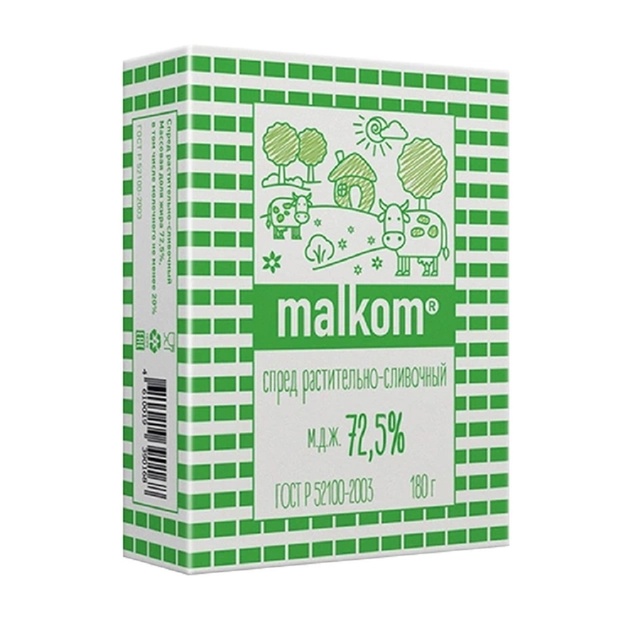 Спред Растительно-Сливочный Malkom 72,5% 180г