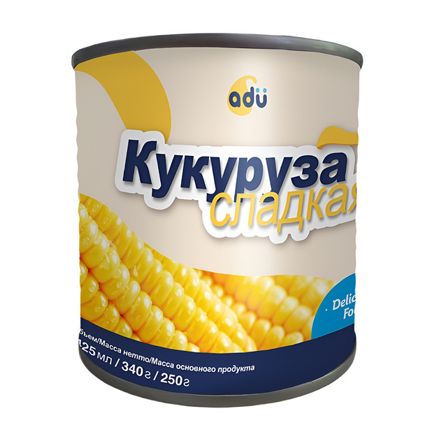 Кукуруза Adu Сладкая Китай 425мл Сухой Вес 250г