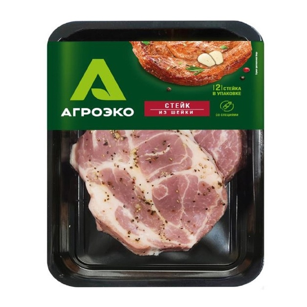 Стейк Свиной Агроэко из Шейки со Специями Охлажденный 400г