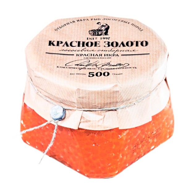 Икра Лососевая Горбуши Красное Золото Зернистая 500г Стекло