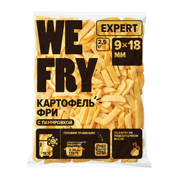 Картофель Фри Fry Me Expert с Панировкой 18мм 2,5кг