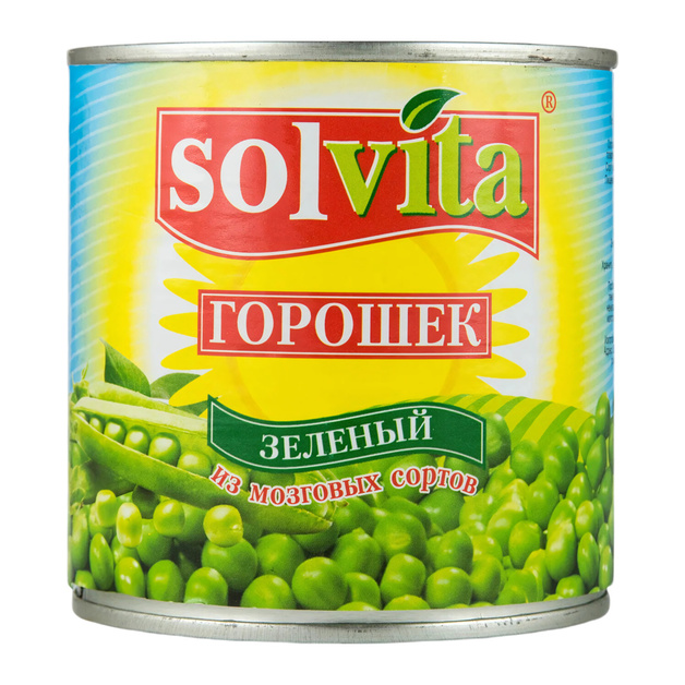 Горошек Зеленый Solvita 400г Сухой Вес 240г ж/б