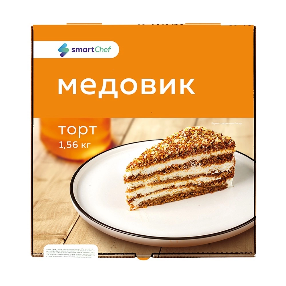 Купить Торт Медовик Smart Chef 12 Порций 1,56кг с доставкой в Москве